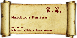 Weidlich Mariann névjegykártya